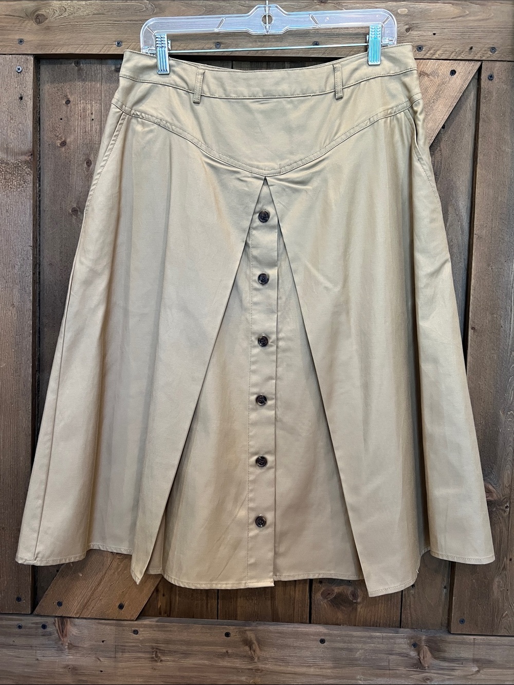 Banana Republic Factory Tan A-Line Button-Front Skirt Size 10 NWT